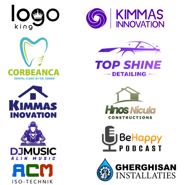Portofoliu vizual de logo design românesc pentru diverse industrii locale