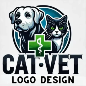 Siglă profesională pentru servicii medicale veterinare complete
