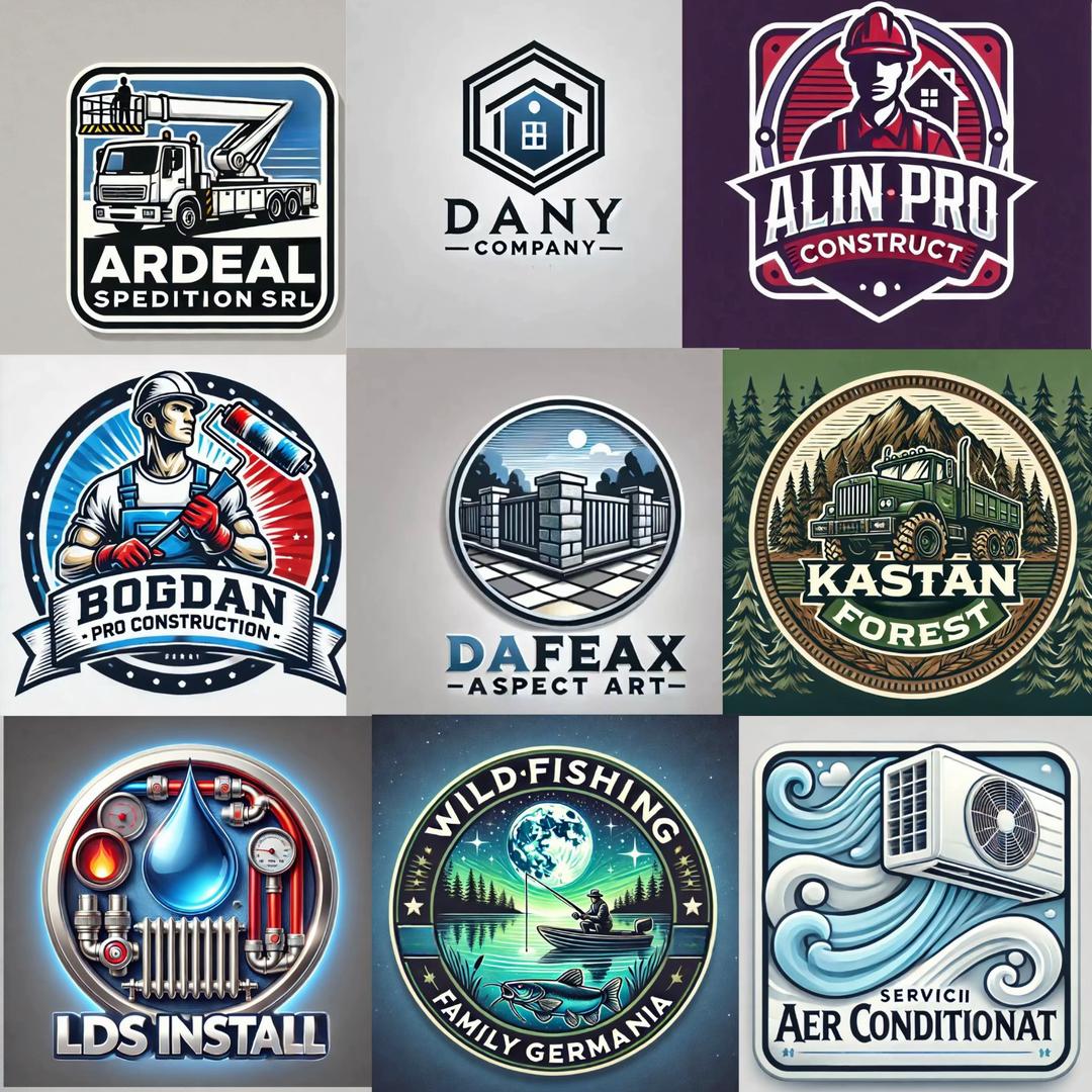 Portofoliu vizual cu exemple de logo design realizate de LikeTech