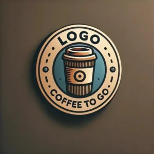 Logo cu ceașcă pentru cafenea artizanală sau coffee to go