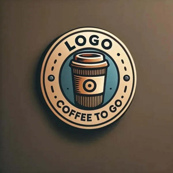 Logo cu ceașcă pentru cafenea artizanală sau coffee to go