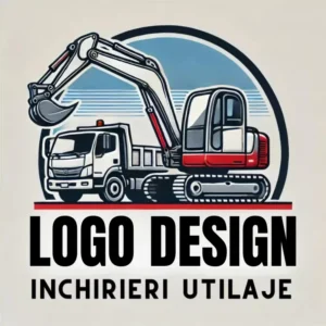 Siglă profesională pentru excavatoare, buldozere și macarale în chirie