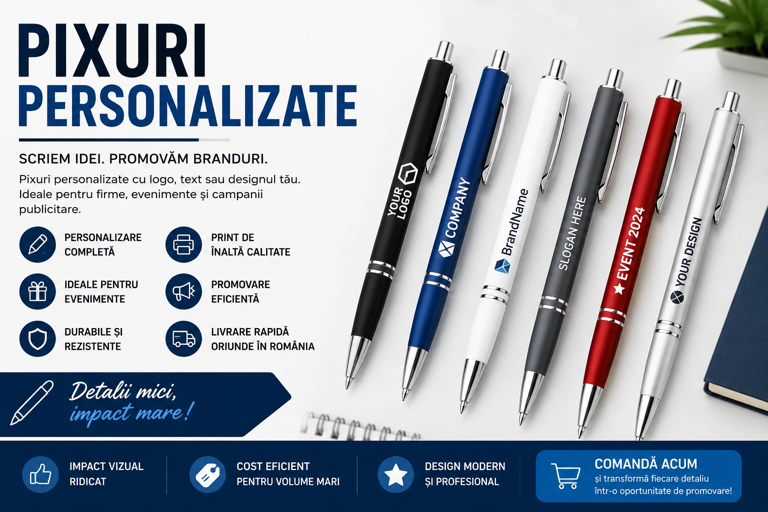 Pixuri personalizate cu logo pentru firme si evenimente