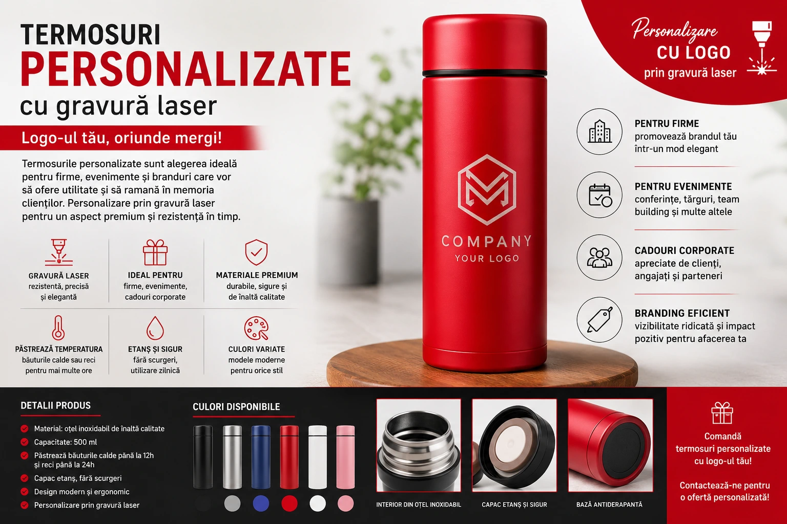 termosuri personalizate cu laser